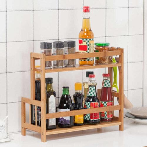 Multifunction Countertop 2 Layer Kitchen Spice Seasoning Rack Shelf Storage Organizer