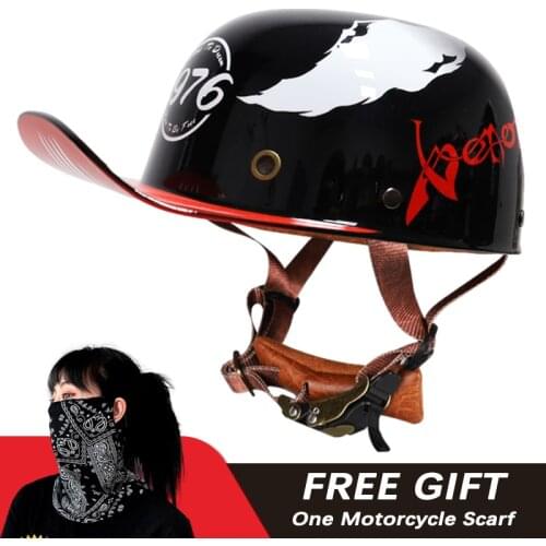 Motorcycle Retro Helmet Unisex For Vintage Motorbike Riding Crash Scooter Cruiser Chopper Open Face Half Helmets