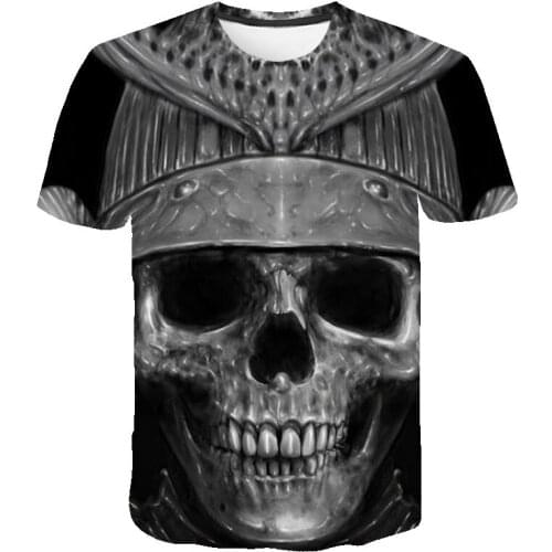 Man Summer Manga Tshirts Tops 3d Scary Skull Graphic T-shirts Short Sleeve Shirts Customizable Mens T Shirt XS-6XL