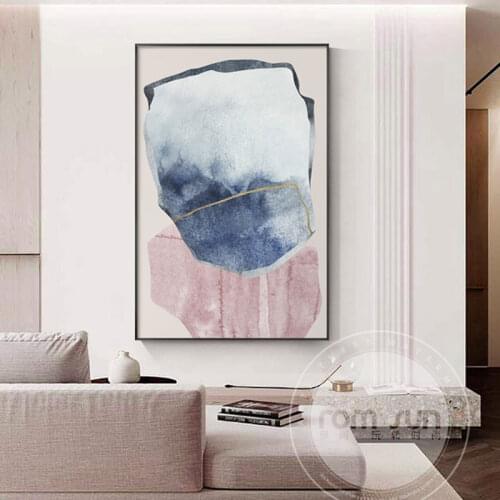 Modern Style Wall Pictures for Living Room Bedroom and Aisle Pretty Color Stones Wall Art Canvas Painting Poster Home Decoration