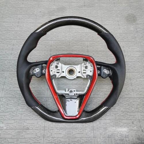 Retrofit Upgrade New Carbon Fiber Leather Steering Wheel For Toyota Camry Highlander Prado Corolla Rav4 Rav 4 Xv70 2015-2020