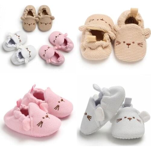 Newborn Infant Toddler Baby Boy Girl Cute Cartoon Animal Soft Sole Crib Shoes Cotton Sneaker Prewalker Autumn Winter Shoes 0-18M