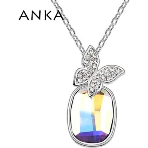ANKA Real Limited Beautiful Butterfly Pendant Necklace Jewelry Drop Pendant Free Shipping Crystal From Austria #92562