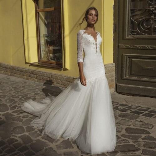 Pearl Diary V-neck Wedding Dresses