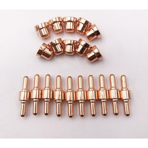 PT-31 PT31 10pcs Short Tip and 10pcs Short Hafnium Electrode for Air Plasma Cutter Cutting Torch CUT-40 CUT-40D LGK-40 CT312