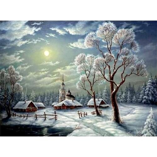 Christmas Ball With Snow DIY Embroidery Cross Stitch 11CT Kits Needlework Craft Set Cotton Thread Printed Dropshipping