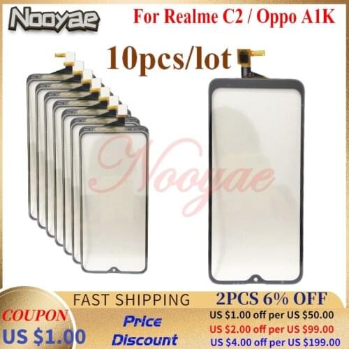 Black Touchpad For Oppo A1k CPH1923 / For Oppo Realme C2 Touch Screen Digitizer Glass Sensor Screen 10pcs/lot
