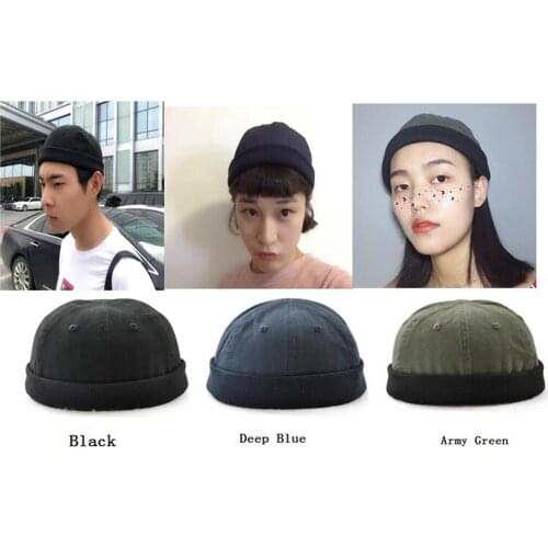 Men Retro Docker Leon Beanie Cap Pure Cotton Hat Navy Watch Cap Mechanic Hat Fishing Apparel Accessories