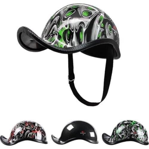 Off-road motorcycle battery car anti-collision helmet half face scoop helmet retro bicycle scooter electric car helmet