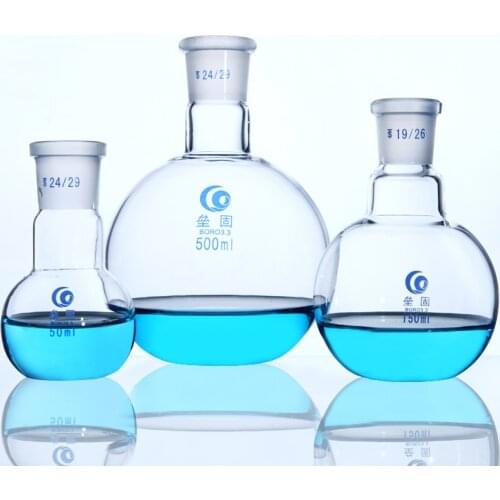 Single Port Glass flask flat bottom Thicken Borosilicate Glass high temperature resistance Standard flask laboratory