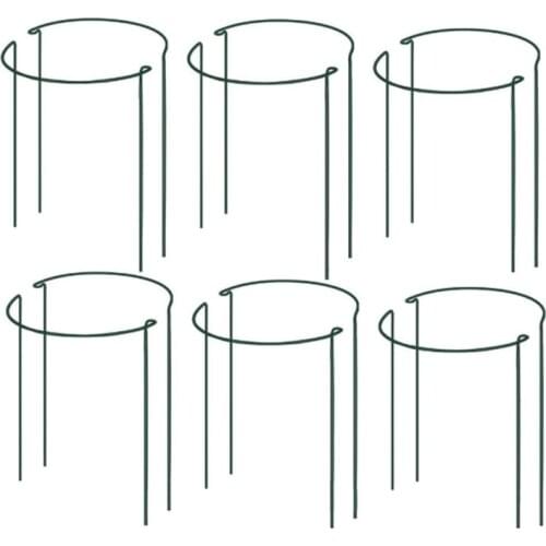 12 Pcs Plant Support Stake Metal Garden Plant Stake Green Half Round Plant Support Ring Plant Cage Plant Support 25X40cm