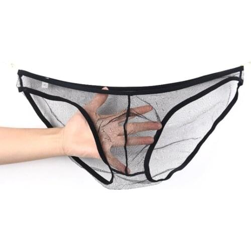 Classic Mens Panties Briefs Shorts Transparent Net Yarn Sexy Underwear Personality Male Lingerie Set Sissy Gay Jockstrap Thong