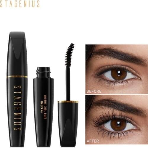 STAGENIUS Fiber-filled Mascara Waterproof High-definition Long-lasting Eyelashes Makeup Thick Volum Lengthening Mascara TSLM2