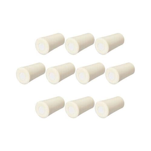 19-24mm Beige Drilled Silicone Stopper Plugs for Flask Test Tube Stopper 10pcs