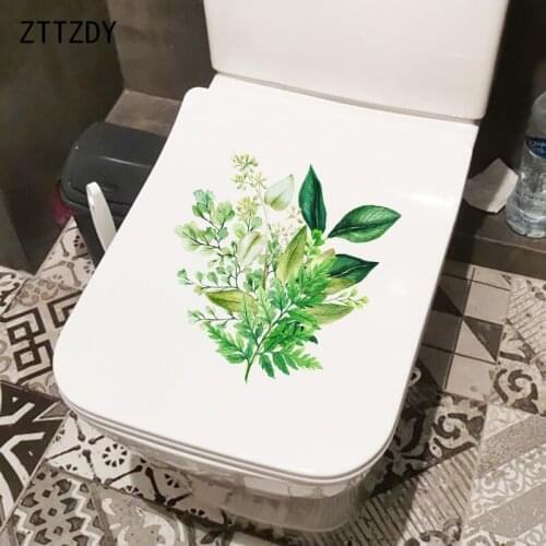ZTTZDY 21.6×23.1CM Green Plant Bouquet Living Room Wall Decoration Stickers Cartoon Toilet WC Accessories T6-0304