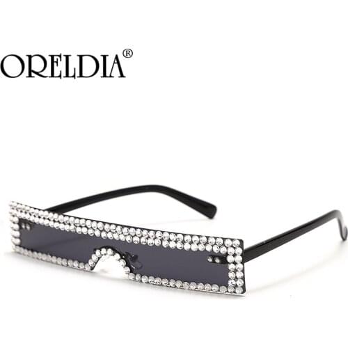 2020 Retro Sunglasses Ladies Fashion Brand Designer Rectangular Frameless Rhinestone Glasses Temperament Mens Sunglasses UV400