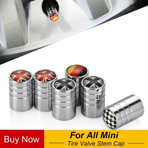 4PCS Metal Car Wheel Tire Valves Tyre Stem Caps Cover For Mini Cooper Countryman Clubman R57 R58 R60 R61 F55 F56 F60 Car Styling