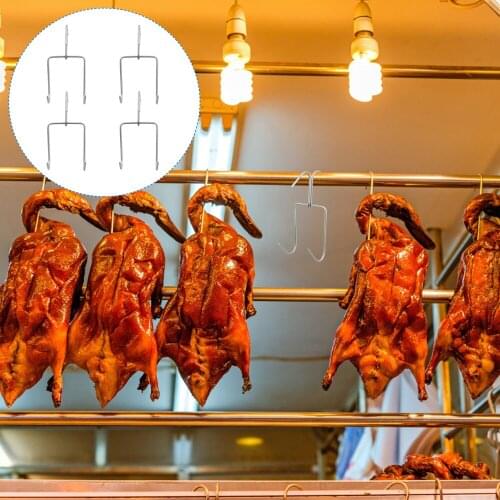 4pcs Stainless Steel Meat Hook Powerful Roast Duck Bacon Hanging Hooks BBQ Storage Kitchen Pots Pan Hanger