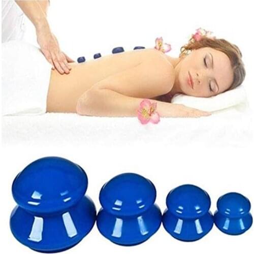 4Pcs Massage jars Moisture Absorber Anti Cellulite Vacuum Cupping Therapy for facial massage Silicone Vacuum cans for massage