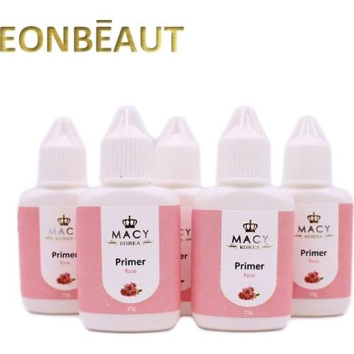 5 Bottles MACY Eyelash Primer Rose-Scented Used on Roots of False Eyelashes Extension Wholesale 15ml Make Eyelash Glue Stronger