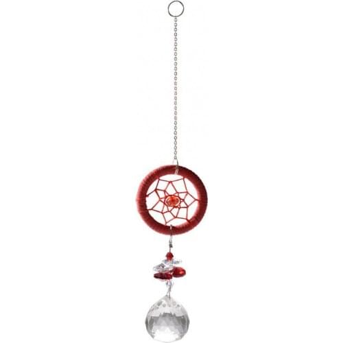 60% Hot Sale Dream Catcher Round Handmade Wall Hanging Chime Home Decor Pendant Ornament Suncatcher Rhinestone Ball Pendant