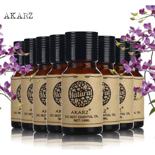 AKARZ Face Body Skin Care Value Sets Argan Frangipani Musk Lotus Patchouli Castor Rose Tea Tree Essential Oils 10ml*8