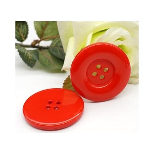 Free shipping 10pcs/lot 50mm 5cm Red large buttons round thin and tall figure large resin buttons