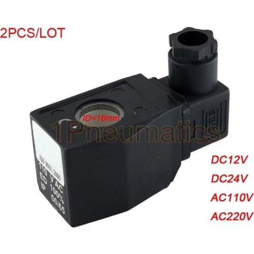 Free Shipping 2PCS/Lot DIN43650A CKD Solenoid Coil AB410 16mm Core Dia Black