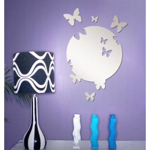 Free shipping ovel butterfly mirror sticker , butterfly cut out butterfly mirror sticker