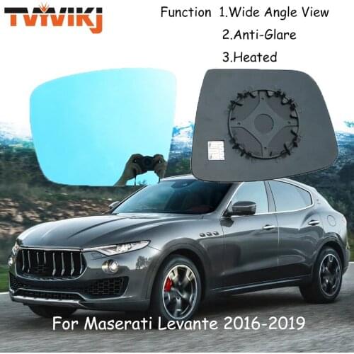 TVYVIKJ Side Rearview Mirror Blue Glass Lens with LED Indicate light For Maserati Levante 2016-2019 Wide Angle View anti glare