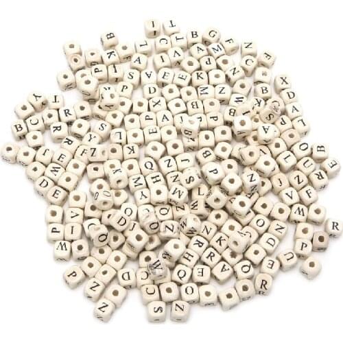 Wooden Alphabet Beads Letter Bead For Toy Bracelet Necklace Jewelry Accessories