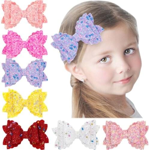 Toddler Baby Girls Sequin Bow Hairclip Hairpin Barrettes Accessories Headwear For Girls Hair Bands Повязка На Голову