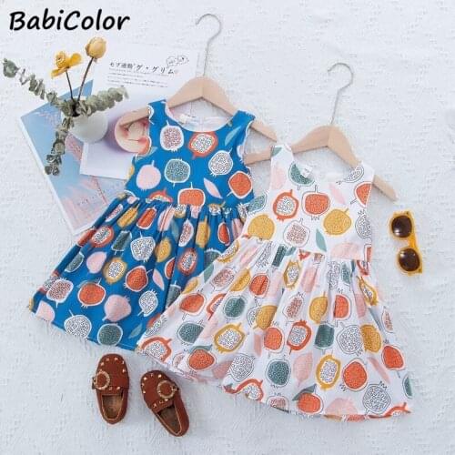 Kids girls summer fashion cotton dress girls summer dress flower style clothing girls party clothes for 1-2-3-4-5Y