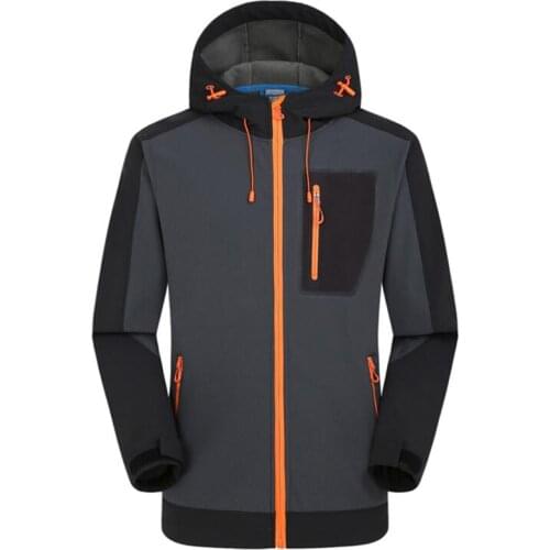 Soft Shell Fleece Jacket Men Casual Techwear Windbreaker Hooded Coats Male Mountaineering Hiking Sports Thermal Jackets Jaquetas