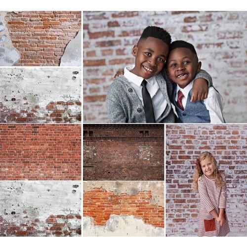 Red Brick Wall Decor Portrait Backdrop Food Newborn Baby White Cement Photography Background For Photostudio Photocall Photozone