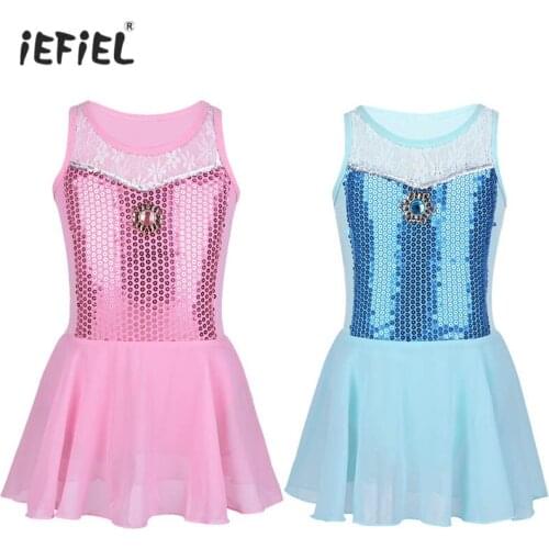 Hot sale Kids Girls Swan Gymnastic Leotard Dance Dress Lace Ballet Dance Girls Ballet Tutu Performance Practice Custom for Satge