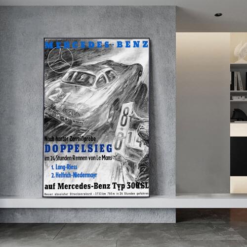 Racing Car 24 Hours Of Le Mans Classic Car Supercar Poster Canvas Painting Print On Wall Art Picture For Living Room Home Decor