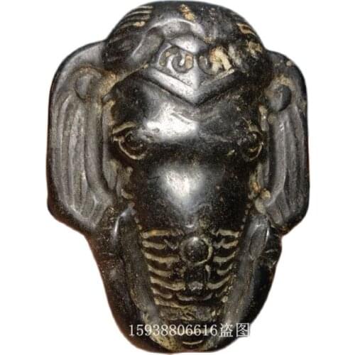 Hongshan culture collection of high density iron meteorite elephant nose jade pendant