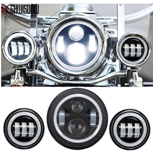 7 Inch motor LED Headlight 4.5 Inch Fog Lamps For Motorcycle Electra Glide Softail Fat Boy Touring