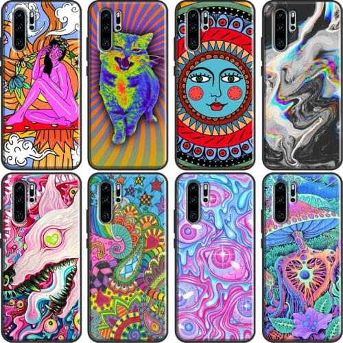 Magic Trippy Psychedelic Art Soft Cover For Huawei P30 Lite P40 P20 Pro Mate 20 10 Lite P Smart 2021 2019 Phone Case