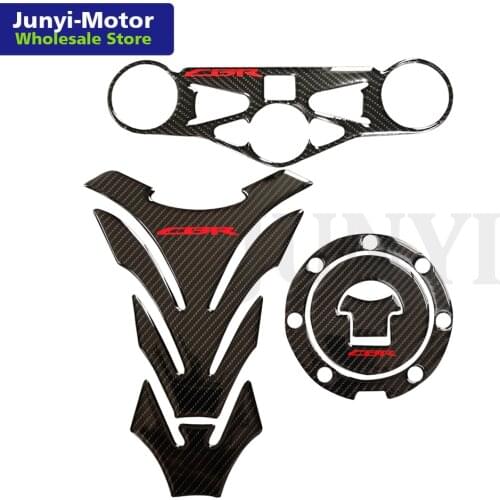 For CBR1000RR 2008 2009 2010 2011 2012 2013 2014 2015 2016 Sticker Gas Fuel Tank Pad Carbon Fiber Decal Protector Triple Clamp
