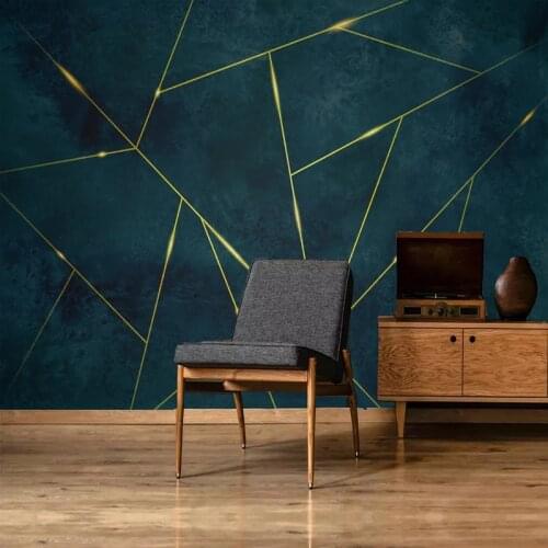 Custom Mural Wallpaper 3D Creative Golden Geometric Lines Fresco Living Room TV Sofa Art Background Wall Decor Papel De Parede