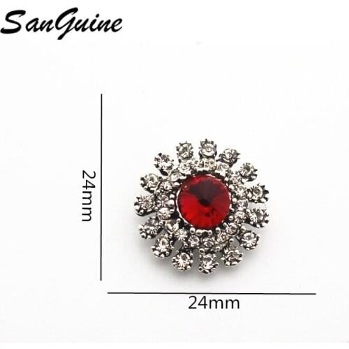 Newest Snap Jewelry Rhinestone Crystal Flower 18mm Snap Buttons Snap for Silver Leather Snap Bracelet Button Jewelry
