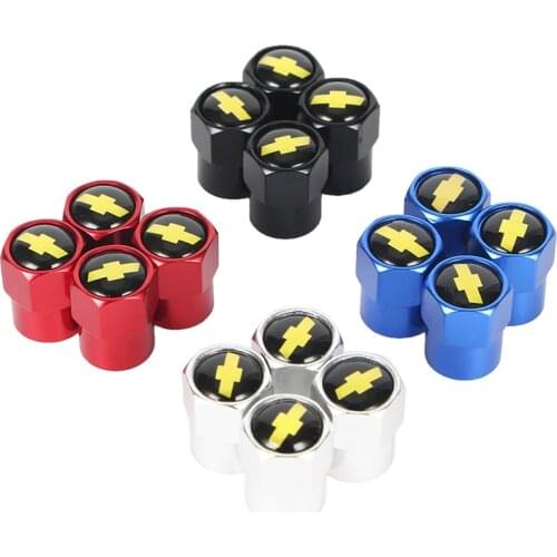 New 4PCS Auto Wheel Tire Valve Stem Caps Cover For Chevrolet Colorado Cruze Spark Captiva Malibu Trax Aveo Car accessories