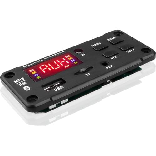 Kebidu 12V large color screen Bluetooth 5.0 decoder board supports call recording MP3/WMA/WAV/APE/FLAC format songs