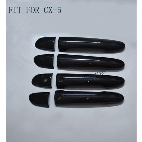 FIR FOR Mazda CX5 CX-5 2017 2018 Accessories ABS carbon fibre Door Handle Covers Trim For CX5 CX-5 2017 2018 Car Styling