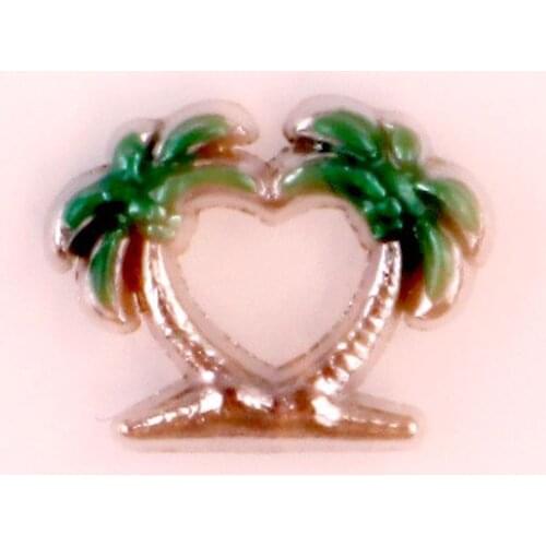20Pcs/Lot Coconut Tree Alloy Floating Charms Hand-made DIY for Glass Lockets