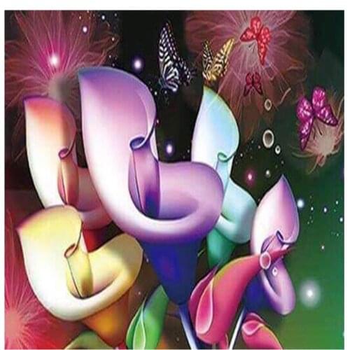 Full drill diamond painting calla lily embroidery mosaic floral dimond dotz sticker rhinestone picture puzzle drawing wall decor