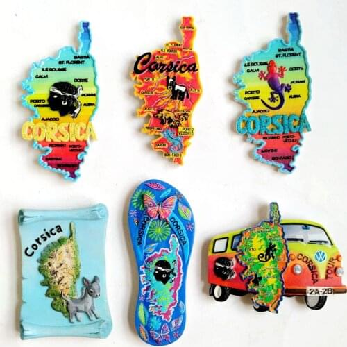 Hand-painted France Corsica 3D Fridge Magnets Souvenirs Refrigerator Magnetic Stickers Gift