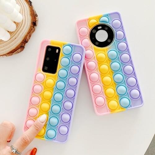 Relive Stress Phone Case For Samsung Galaxy A32 A51 A71 A31 A50 A70 A10E A12 A52 A72 A31 Pop Fidget Toy Push Bubble Silicon Case